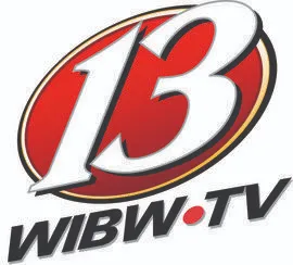 13 WIBW TV Logo in black and white color